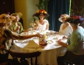 Ladies taking tea at Insole Court